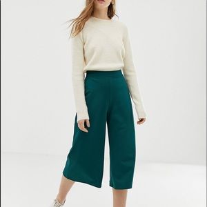 ASOS DESIGN WIDE LEG CROPPED LEG TEXTURED JERSEY